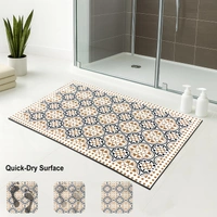 Luxe Home International Luxe Home Internationl Rubber Doormat Retro Design Anti Slip Skid, Soft, Washable Door Mat for Home Entrance, Bathroom, Kitchen, Living Room, Office (35x58 cm) - 35x58, Multicolor