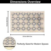 Luxe Home International Luxe Home Internationl Rubber Doormat Retro Design Anti Slip Skid, Soft, Washable Door Mat for Home Entrance, Bathroom, Kitchen, Living Room, Office (35x58 cm) - 35x58, Multicolor