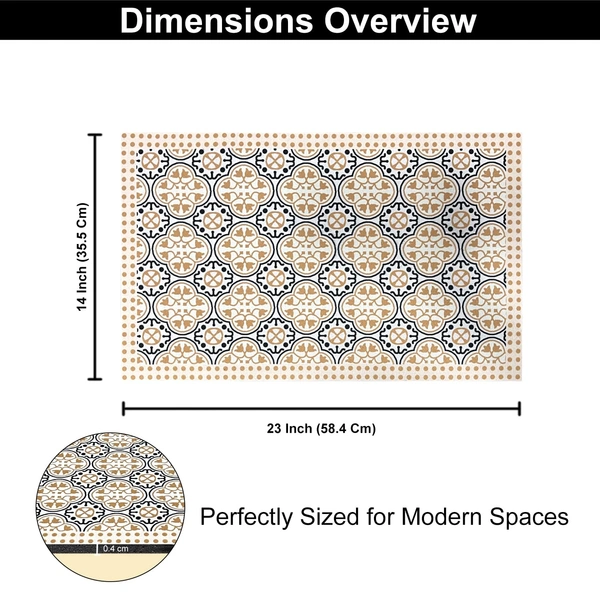 Luxe Home International Luxe Home Internationl Rubber Doormat Retro Design Anti Slip Skid, Soft, Washable Door Mat for Home Entrance, Bathroom, Kitchen, Living Room, Office (35x58 cm) - 35x58, Multicolor