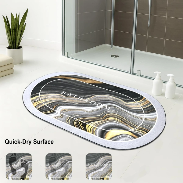 Luxe Home International Luxe Home Internationl Rubber Doormat Swirl Design Anti Slip Skid, Soft, Washable Door Mat for Home Entrance, Bathroom, Kitchen, Living Room, Office (35x58 cm) - 35x58, Multicolor