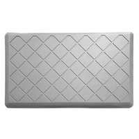 LUXE HOME INTERNATIONAL Luxe Home Jersey Boxes Anti-Fatigue (45x75 cm) Kitchen Mat Silver , Cushioned Support, Stylish and Durable, Easy to Clean, Non-Slip Bottom , Ideal for Kitchen, Desk, Laundry, Garage - 45x75 cm, Silver