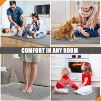 LUXE HOME INTERNATIONAL Luxe Home Jersey Boxes Anti-Fatigue (45x75 cm) Kitchen Mat Silver , Cushioned Support, Stylish and Durable, Easy to Clean, Non-Slip Bottom , Ideal for Kitchen, Desk, Laundry, Garage - 45x75 cm, Silver