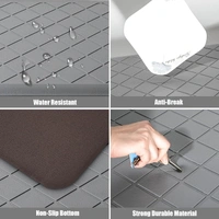 LUXE HOME INTERNATIONAL Luxe Home Jersey Boxes Anti-Fatigue (45x75 cm) Kitchen Mat Silver , Cushioned Support, Stylish and Durable, Easy to Clean, Non-Slip Bottom , Ideal for Kitchen, Desk, Laundry, Garage - 45x75 cm, Silver