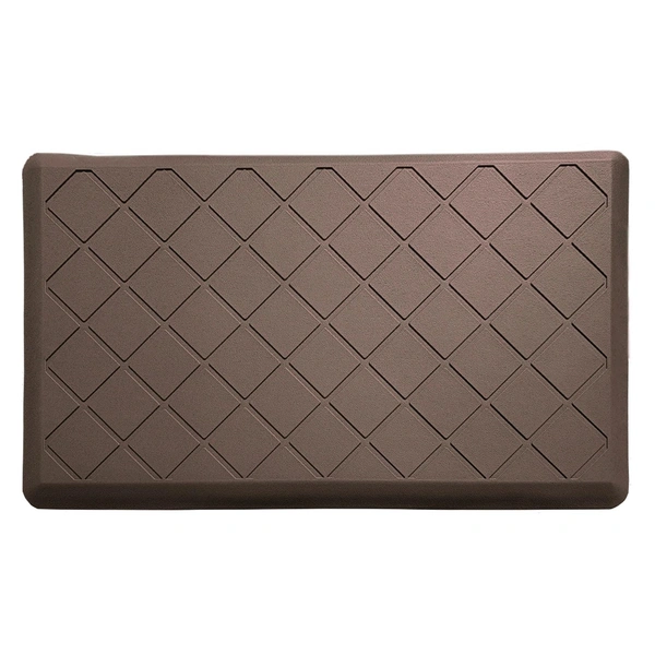 LUXE HOME INTERNATIONAL Luxe Home Jersey Boxes Anti-Fatigue (45x75 cm) Kitchen Mat Brown , Cushioned Support, Stylish and Durable, Easy to Clean, Non-Slip Bottom , Ideal for Kitchen, Desk, Laundry, Garage - 45x75 cm, Brown
