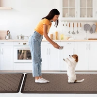 LUXE HOME INTERNATIONAL Luxe Home Jersey Boxes Anti-Fatigue (45x75 cm) Kitchen Mat Brown , Cushioned Support, Stylish and Durable, Easy to Clean, Non-Slip Bottom , Ideal for Kitchen, Desk, Laundry, Garage - 45x75 cm, Brown