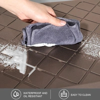 LUXE HOME INTERNATIONAL Luxe Home Jersey Boxes Anti-Fatigue (45x75 cm) Kitchen Mat Brown , Cushioned Support, Stylish and Durable, Easy to Clean, Non-Slip Bottom , Ideal for Kitchen, Desk, Laundry, Garage - 45x75 cm, Brown