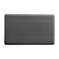 LUXE HOME INTERNATIONAL Luxe Home Jersey Damask Anti-Fatigue (45x75 cm) Kitchen Mat Black , Cushioned Support, Stylish and Durable, Easy to Clean, Non-Slip Bottom , Ideal for Kitchen, Desk, Laundry, Garage - 45x75 cm, Black