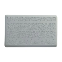 LUXE HOME INTERNATIONAL Luxe Home Jersey Damask Anti-Fatigue (45x75 cm) Kitchen Mat Grey , Cushioned Support, Stylish and Durable, Easy to Clean, Non-Slip Bottom , Ideal for Kitchen, Desk, Laundry, Garage - 45x75 cm, Grey