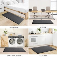 LUXE HOME INTERNATIONAL Luxe Home Jersey Floral Anti-Fatigue ( 51x99 cm ) Kitchen Runner Black , Cushioned Support, Stylish and Durable, Easy to Clean, Non-Slip Bottom , Ideal for Kitchen, Desk, Laundry, Garage - 51x99 cm, Black