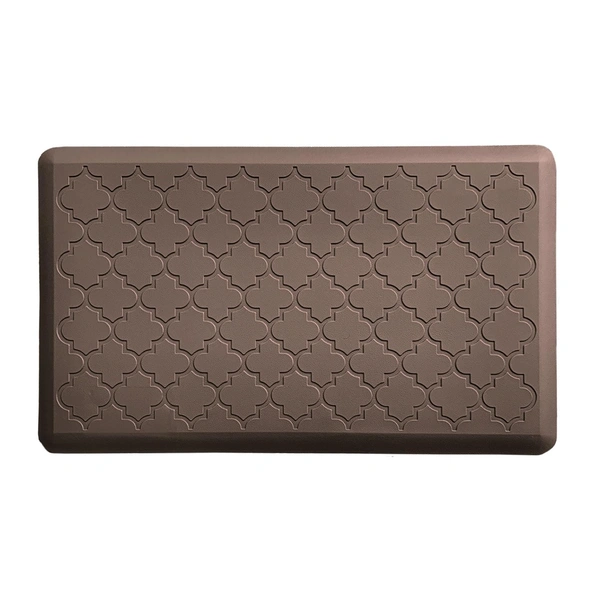 LUXE HOME INTERNATIONAL Luxe Home Jersey Morroccan Anti-Fatigue (45x75 cm) Kitchen Mat Brown , Cushioned Support, Stylish and Durable, Easy to Clean, Non-Slip Bottom , Ideal for Kitchen, Desk, Laundry, Garage - 45x75 cm, Brown
