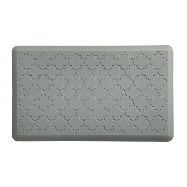 LUXE HOME INTERNATIONAL Luxe Home Jersey Morroccan Anti-Fatigue (45x75 cm) Kitchen Mat Grey, Cushioned Support, Stylish and Durable, Easy to Clean, Non-Slip Bottom , Ideal for Kitchen, Desk, Laundry, Garage - 45x75 cm, Grey