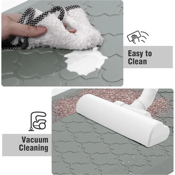 LUXE HOME INTERNATIONAL Luxe Home Jersey Morroccan Anti-Fatigue (45x75 cm) Kitchen Mat Grey, Cushioned Support, Stylish and Durable, Easy to Clean, Non-Slip Bottom , Ideal for Kitchen, Desk, Laundry, Garage - 45x75 cm, Grey