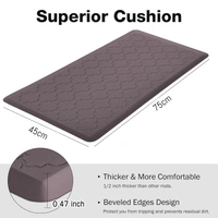 LUXE HOME INTERNATIONAL Luxe Home Jersey Morroccan Anti-Fatigue (45x75 cm) Kitchen Mat Dark Coffee  Cushioned Support, Stylish and Durable, Easy to Clean, Non-Slip Bottom  Ideal for Kitchen, Desk, Laundry, Garage - 45x75 cm, Dark Coffee