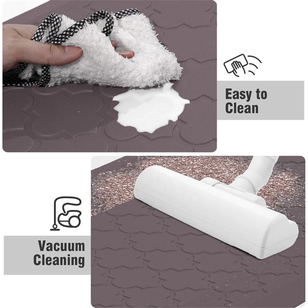 LUXE HOME INTERNATIONAL Luxe Home Jersey Morroccan Anti-Fatigue (45x75 cm) Kitchen Mat Dark Coffee  Cushioned Support, Stylish and Durable, Easy to Clean, Non-Slip Bottom  Ideal for Kitchen, Desk, Laundry, Garage - 45x75 cm, Dark Coffee