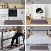 LUXE HOME INTERNATIONAL Luxe Home Jersey Morroccan Anti-Fatigue (45x75 cm) Kitchen Mat Dark Coffee  Cushioned Support, Stylish and Durable, Easy to Clean, Non-Slip Bottom  Ideal for Kitchen, Desk, Laundry, Garage - 45x75 cm, Dark Coffee