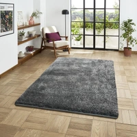 Luxe Home International Luxe Home Jordan Ultra Soft Microfiber (6x9 Feet) Floor Area Rug - Silver - Shaggy, Carpet for Living Room, Bedroom Carpets for Floor, and Home Decor - 6X9, Silver