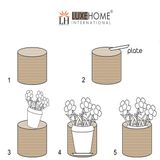 LUXE HOME INTERNATIONAL Luxe Home Jute Planter Pots or Storing Basket For Storage In Kitchen Pantry Or Bedroom ( Stripe Brown, 6"x6", Pack of 1 ) - Stripe Brown