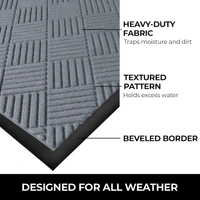Luxe Home International Luxe Home Line Rubber Coir Door Mat Anti Slip Doormat for Indoor and Outdoor (Silver, 45cm x 75cm) - 45x75 cm, Silver