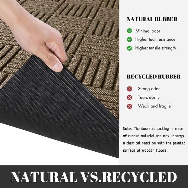 Luxe Home International Luxe Home Line Rubber Coir Door Mat Anti Slip Doormat for Indoor and Outdoor (Yellow, 45cm x 75cm) - 45x75 cm, Yellow