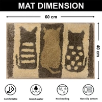Luxe Home International Luxe Home Macau Cat Bath Mat (40x60 cm) Super Soft Microfiber, Anti Slip Backing, Washable Bathroom Mat Perfect for Bedroom - Chocolate - 40x60 cm, chocolate