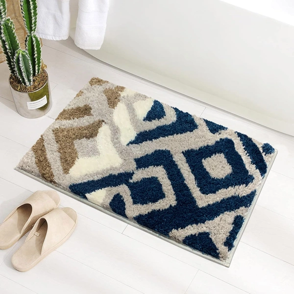 Luxe Home International Luxe Home Macau Diamond Bath Mat (40x60 cm) Super Soft Microfiber, Anti Slip Backing, Washable Bathroom Mat Perfect for Bedroom - Teal - 40x60 cm, Teal