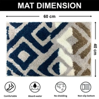 Luxe Home International Luxe Home Macau Diamond Bath Mat (40x60 cm) Super Soft Microfiber, Anti Slip Backing, Washable Bathroom Mat Perfect for Bedroom - Teal - 40x60 cm, Teal