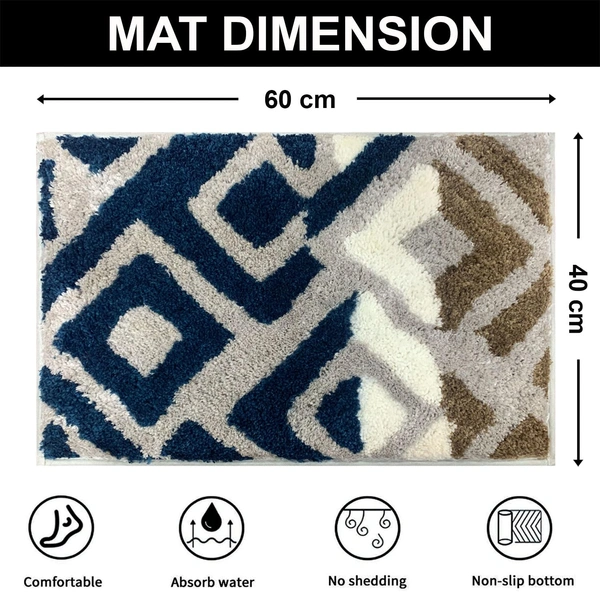 Luxe Home International Luxe Home Macau Diamond Bath Mat (40x60 cm) Super Soft Microfiber, Anti Slip Backing, Washable Bathroom Mat Perfect for Bedroom - Teal - 40x60 cm, Teal