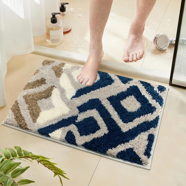 Luxe Home International Luxe Home Macau Diamond Bath Mat (40x60 cm) Super Soft Microfiber, Anti Slip Backing, Washable Bathroom Mat Perfect for Bedroom - Teal - 40x60 cm, Teal