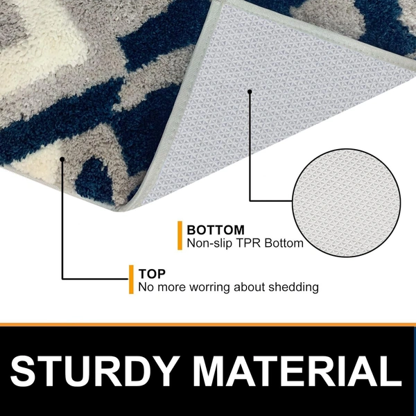 Luxe Home International Luxe Home Macau Diamond Bath Mat (40x60 cm) Super Soft Microfiber, Anti Slip Backing, Washable Bathroom Mat Perfect for Bedroom - Teal - 40x60 cm, Teal