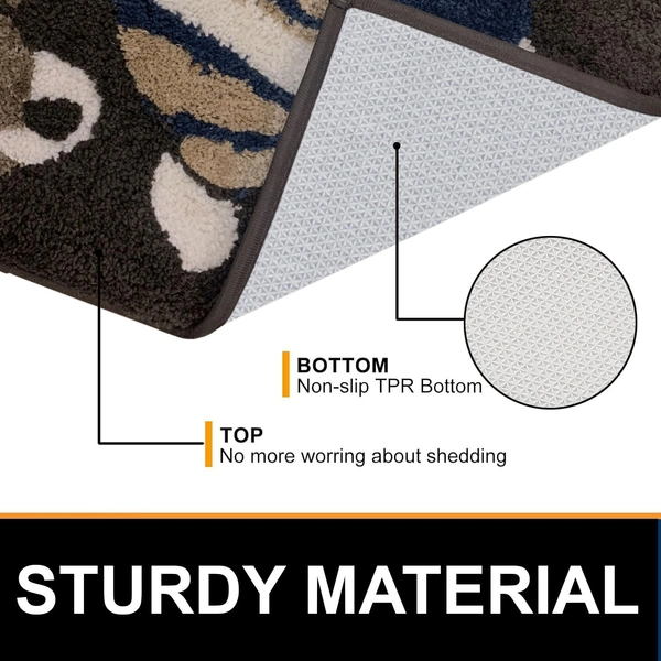 Luxe Home International Luxe Home Macau Planet Bath Mat (40x60 cm) Super Soft Microfiber, Anti Slip Backing, Washable Bathroom Mat Perfect for Bedroom - Coffee - 40x60 cm, Coffee