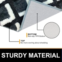 Luxe Home International Luxe Home Macau Square Bath Mat (40x60 cm) Super Soft Microfiber, Anti Slip Backing, Washable Bathroom Mat Perfect for Bedroom - Grey - 40x60 cm, Grey