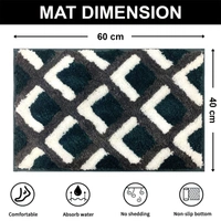 Luxe Home International Luxe Home Macau Square Bath Mat (40x60 cm) Super Soft Microfiber, Anti Slip Backing, Washable Bathroom Mat Perfect for Bedroom - Green - 40x60 cm, Green