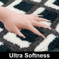 Luxe Home International Luxe Home Macau Square Bath Mat (40x60 cm) Super Soft Microfiber, Anti Slip Backing, Washable Bathroom Mat Perfect for Bedroom - Green - 40x60 cm, Green