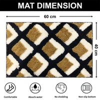 Luxe Home International Luxe Home Macau Square Bath Mat (40x60 cm) Super Soft Microfiber, Anti Slip Backing, Washable Bathroom Mat Perfect for Bedroom - Yellow - 40x60 cm, Yellow