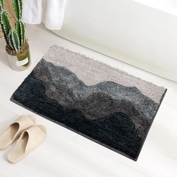 Luxe Home International Luxe Home Macau Waves Bath Mat (40x60 cm) Super Soft Microfiber, Anti Slip Backing, Washable Bathroom Mat Perfect for Bedroom - Green - 40x60 cm, Green
