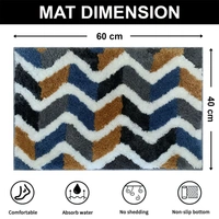 Luxe Home International Luxe Home Macau Zigzag Bath Mat (40x60 cm) Super Soft Microfiber, Anti Slip Backing, Washable Bathroom Mat Perfect for Bedroom - Yellow - 40x60 cm, Yellow