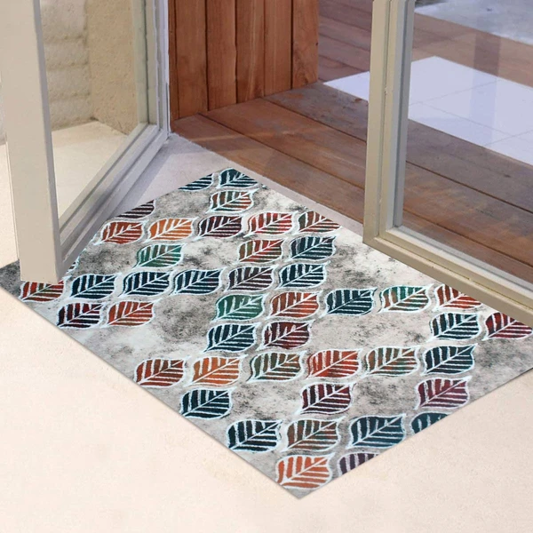 LUXE HOME INTERNATIONAL Luxe Home Magic Rubber Non Slip Entrance Doormat, Floor Mat and Utensil for Home, Kitchen, Table, Bed Room Side ( Leef, 40x60 Cm, Pack of 1 )