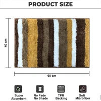 Luxe Home International Luxe Home Microfibre Striped Italia Bath Mat Super Soft, Anti-Slip, Washable, Rectangle for Bathroom Door Mat, Bedroom Door Mat (Anti Gold, 45x75 cm) - 45x75 CM, Anti Gold