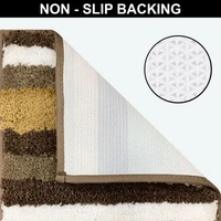 Luxe Home International Luxe Home Microfibre Striped Italia Bath Mat Super Soft, Anti-Slip, Washable, Rectangle for Bathroom Door Mat, Bedroom Door Mat (Anti Gold, 45x75 cm) - 45x75 CM, Anti Gold