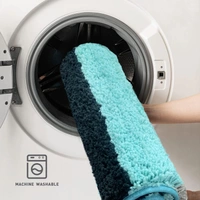 Luxe Home International Luxe Home Microfibre Striped Italia Bath Mat Super Soft, Anti-Slip, Washable, Rectangle for Bathroom Door Mat, Bedroom Door Mat (Aqua, 40x60 cm) - 40x60 CM, Aqua