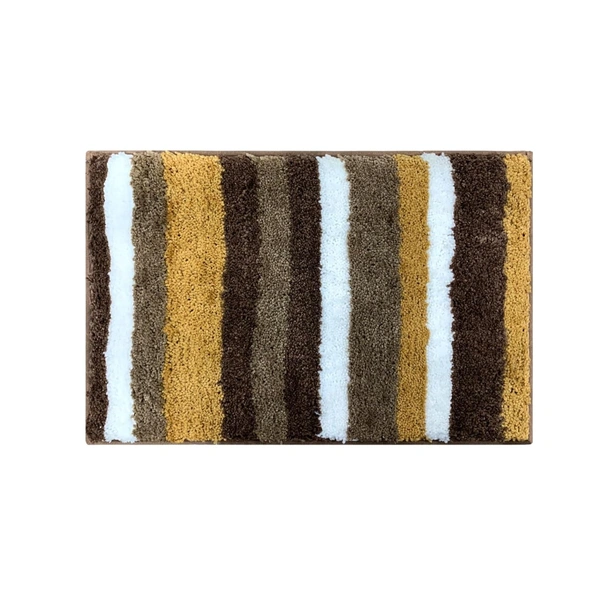 Luxe Home International Luxe Home Microfibre Striped Italia Bath Mat Super Soft, Anti-Slip, Washable, Rectangle for Bathroom Door Mat, Bedroom Door Mat (Anti Gold, 40x60 cm) - 40x60 CM, Anti Gold