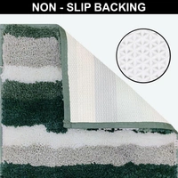Luxe Home International Luxe Home Microfibre Striped Italia Bath Mat Super Soft, Anti-Slip, Washable, Rectangle for Bathroom Door Mat, Bedroom Door Mat (Hunter Green, 45x75 cm) - 45x75 CM, Hunter Green