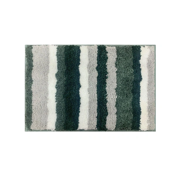 Luxe Home International Luxe Home Microfibre Striped Italia Bath Mat Super Soft, Anti-Slip, Washable, Rectangle for Bathroom Door Mat, Bedroom Door Mat (Hunter Green, 40x60 cm) - 40x60 CM, Hunter Green