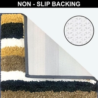 Luxe Home International Luxe Home Microfibre Striped Italia Bath Mat Super Soft, Anti-Slip, Washable, Rectangle for Bathroom Door Mat, Bedroom Door Mat (Anthra, 40x60 cm) - 40x60 CM, Anthra