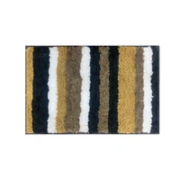 Luxe Home International Luxe Home Microfibre Striped Italia Bath Mat Super Soft, Anti-Slip, Washable, Rectangle for Bathroom Door Mat, Bedroom Door Mat (Anthra, 40x60 cm) - 40x60 CM, Anthra