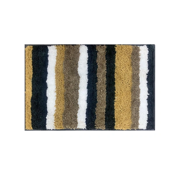 Luxe Home International Luxe Home Microfibre Striped Italia Bath Mat Super Soft, Anti-Slip, Washable, Rectangle for Bathroom Door Mat, Bedroom Door Mat (Anthra, 40x60 cm) - 40x60 CM, Anthra