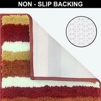 Luxe Home International Luxe Home Microfibre Striped Italia Bath Mat Super Soft, Anti-Slip, Washable, Rectangle for Bathroom Door Mat, Bedroom Door Mat (Cinnamon, 45x75 cm) - 45x75 CM, Cinnamon