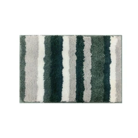 Luxe Home International Luxe Home Microfibre Striped Italia Bath Mat Super Soft, Anti-Slip, Washable, Rectangle for Bathroom Door Mat, Bedroom Door Mat (Hunter Green, 45x75 cm) - 45x75 CM, Hunter Green