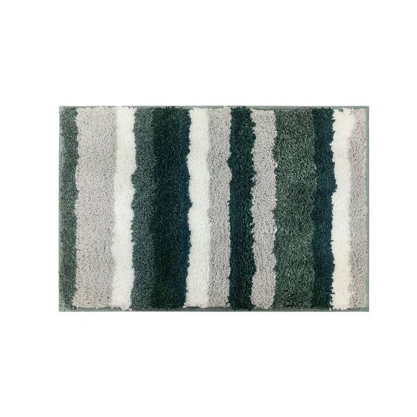 Luxe Home International Luxe Home Microfibre Striped Italia Bath Mat Super Soft, Anti-Slip, Washable, Rectangle for Bathroom Door Mat, Bedroom Door Mat (Hunter Green, 45x75 cm) - 45x75 CM, Hunter Green