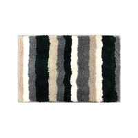 Luxe Home International Luxe Home Microfibre Striped Italia Bath Mat Super Soft, Anti-Slip, Washable, Rectangle for Bathroom Door Mat, Bedroom Door Mat (Grey, 40x60 cm) - 40x60 CM, Grey